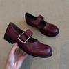 Версия из овчины~ Британский стиль Японская круглая голова Мэри Джейн туфли женские однопуговичные лоферы кожаная платформа универсальные одиночные туфли