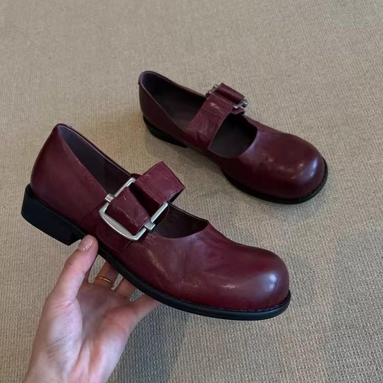 Версия из овчины~ Британский стиль Японская круглая голова Мэри Джейн туфли женские однопуговичные лоферы кожаная платформа универсальные одиночные туфли