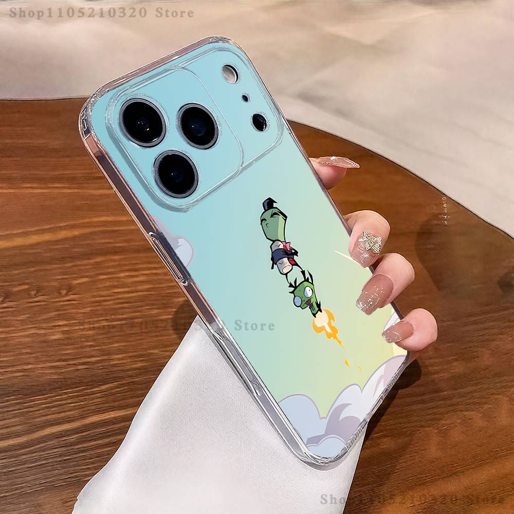 Invader Z-Zim Phone Case For iPhone 17,16,15,14,13,12,11 Pro,Max,Plus,XR,Mini,E Clear Full-coverage Soft Cover