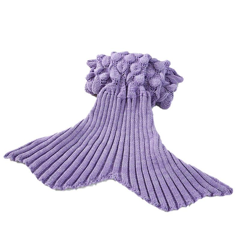 Summer Breathable Knitted Nap Blanket Soft and Comfortable Mermaid Blanket Sofa Blanket Family, Ladies, Children, Camping, Photography, Sleeping Bag