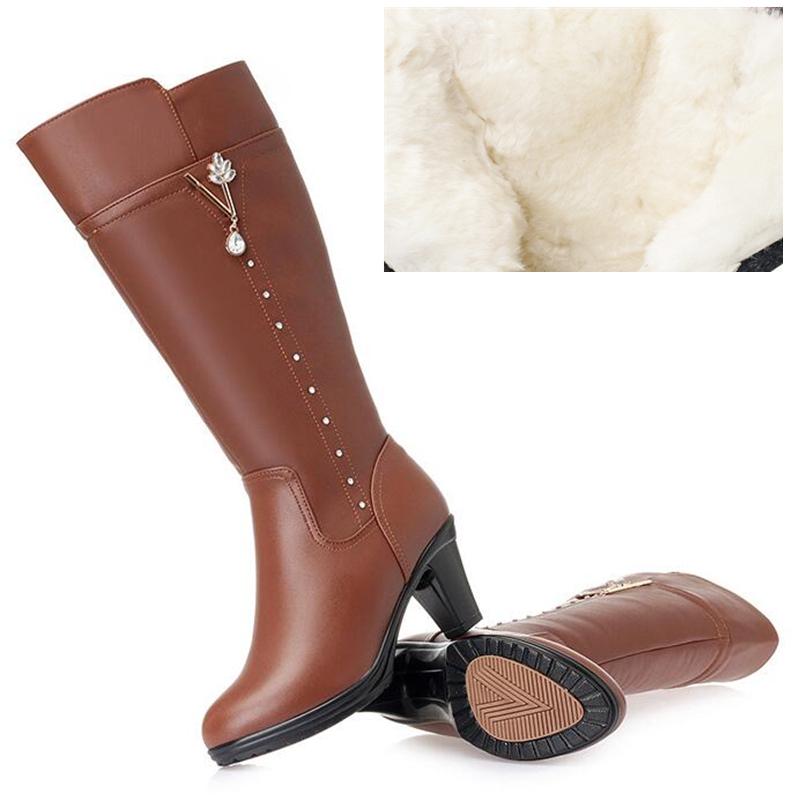 Faux leather women boots