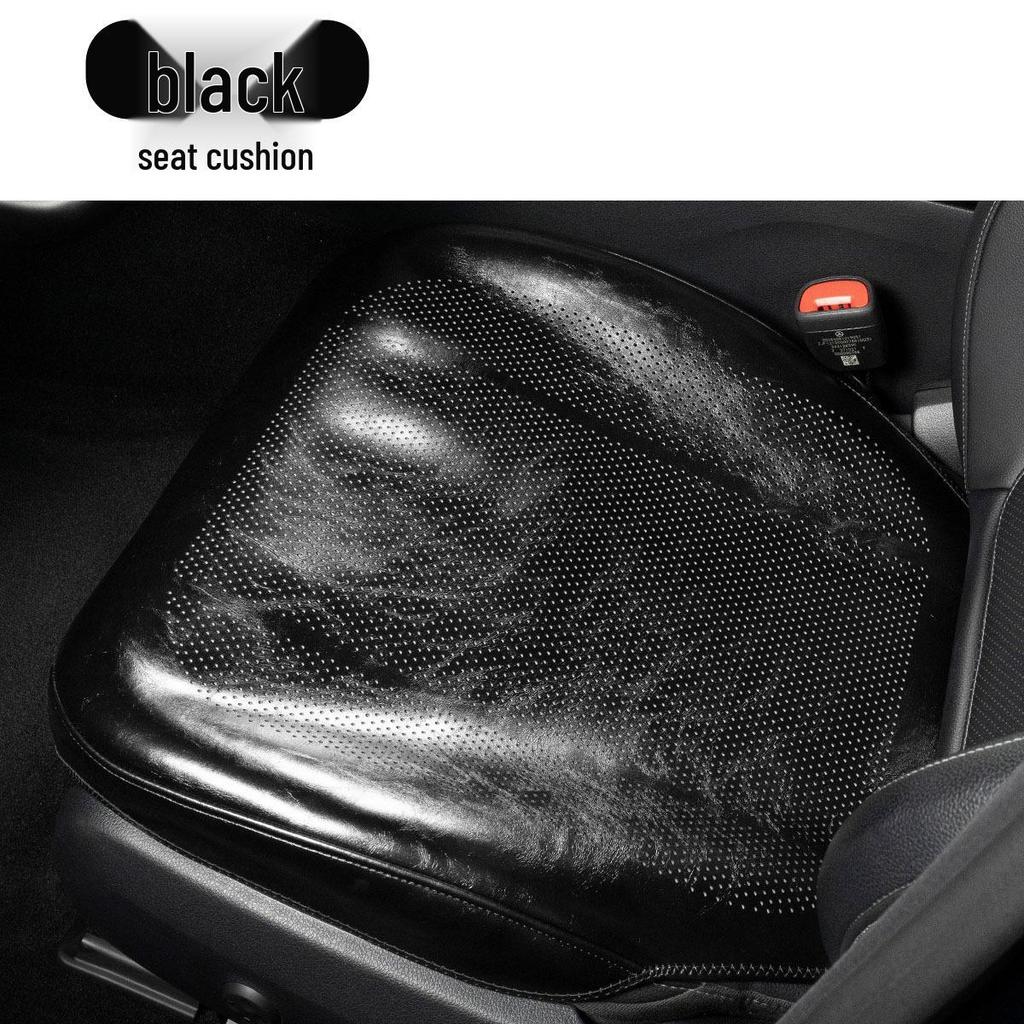 Universal Ventilated Leather Car Seat Cushion - Breathable, Non-Slip, Four Seasons Retro Design