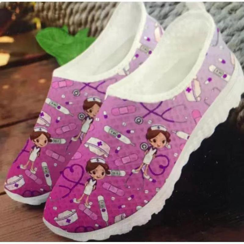 Rimocy обувь для медсестер, женские дышащие кроссовки с принтом, женские легкие слипоны, нескользящая обувь на плоской подошве, женская повседневная спортивная обувь с мягкой подошвой