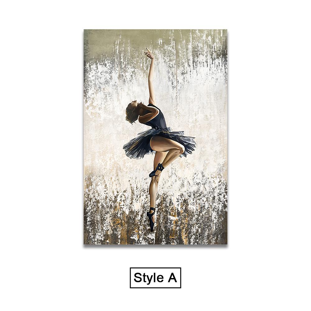 Abstract Ballet Dancer Canvas Painting Prints Posters Wall Art Pictures for Living Room Home Decoration Cuadros