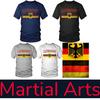 Germany Flag Eagle Crest Kick Boxing Muay Thai T-Shirt Graphic Retro Vintage 3D Print Men Women Unisex Short Sleeve Round Neck