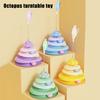 Rotating Cat Toy with 3-Tier Hollow Tracks Colorful Balls Detachable Portable Playground for Cats Interactive Cat Stick Turntable for Boredom Relief