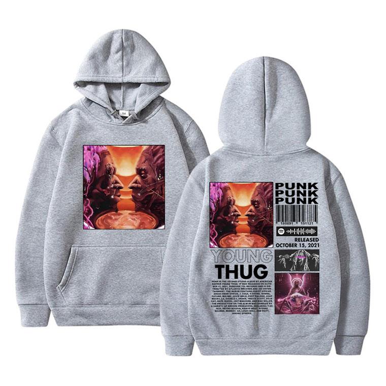 Rapper Young Thug Punk Album Music Print Hoodie Unisex's Hip Hop Rap Style Sweatshirt Unisex Oversized Streetwear Male Premium Hoodies