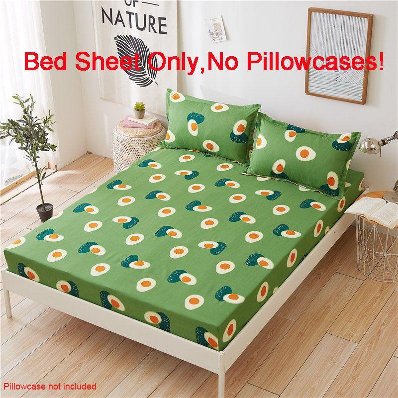 Sheet Bed Fitted Cover Without Pillowcase Floral Printed Single King Double