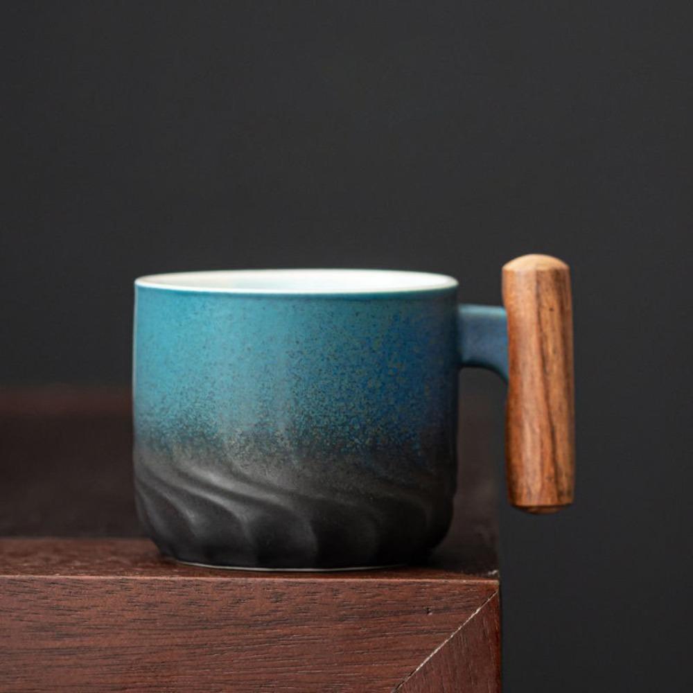 Solid Color Filter Tea Mug Ceramics Handmade Coffee Cup Fashion Ceramic Retro Coffee Cup  Office