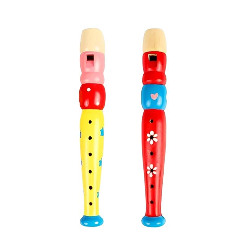 2 шт. 6-дырочная деревянная флейта, красочные детские развивающие музыкальные игрушки, детский музыкальный инструмент, труба, горн, гудок TMZ