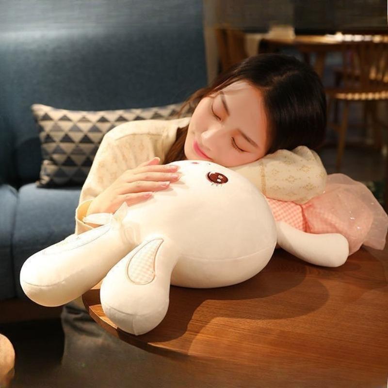 1 шт. Милая плюшевая игрушка-кролик в платье, красочная кукла-кролик, успокаивающая маленькая белая тряпичная кукла-кролик, детский подарок на день рождения