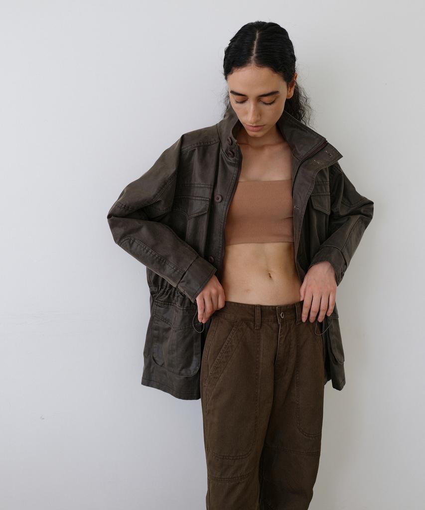 UUNE SCENE Vintage Washed Half Jacket_Cocoa