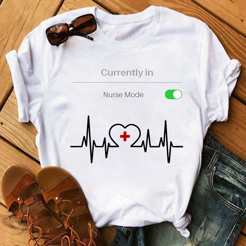 Women T-Shirt Keep Calm Funny Nurse T-Shirt Summer Nurse Graphic Printed Tops Casual Ladies Tee Harajuku Girl T-Shirts
