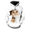 New Super Cute 3d Cat Hooded Sweatshirt For Men And Women Diy Hooded Autumn Boy And Girl Animal White Street Outfit Pullover