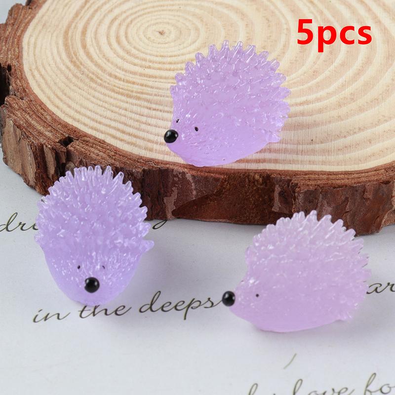 5 шт./компл. красочные светящиеся украшения в виде ежа из смолы светятся в темноте милые животные аквариум микро ландшафтный декор