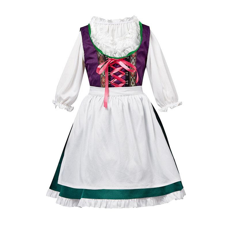 Children Girls Kids Princess German Beer Oktoberfest Dress Blouse Apron Set Maid Halloween Cosplay Costumes Role Play Outfit