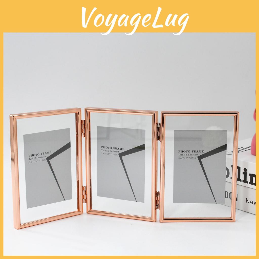 5 7 And Inch Double Sided Transparent Fold Dual Photo Frame For Decor Home