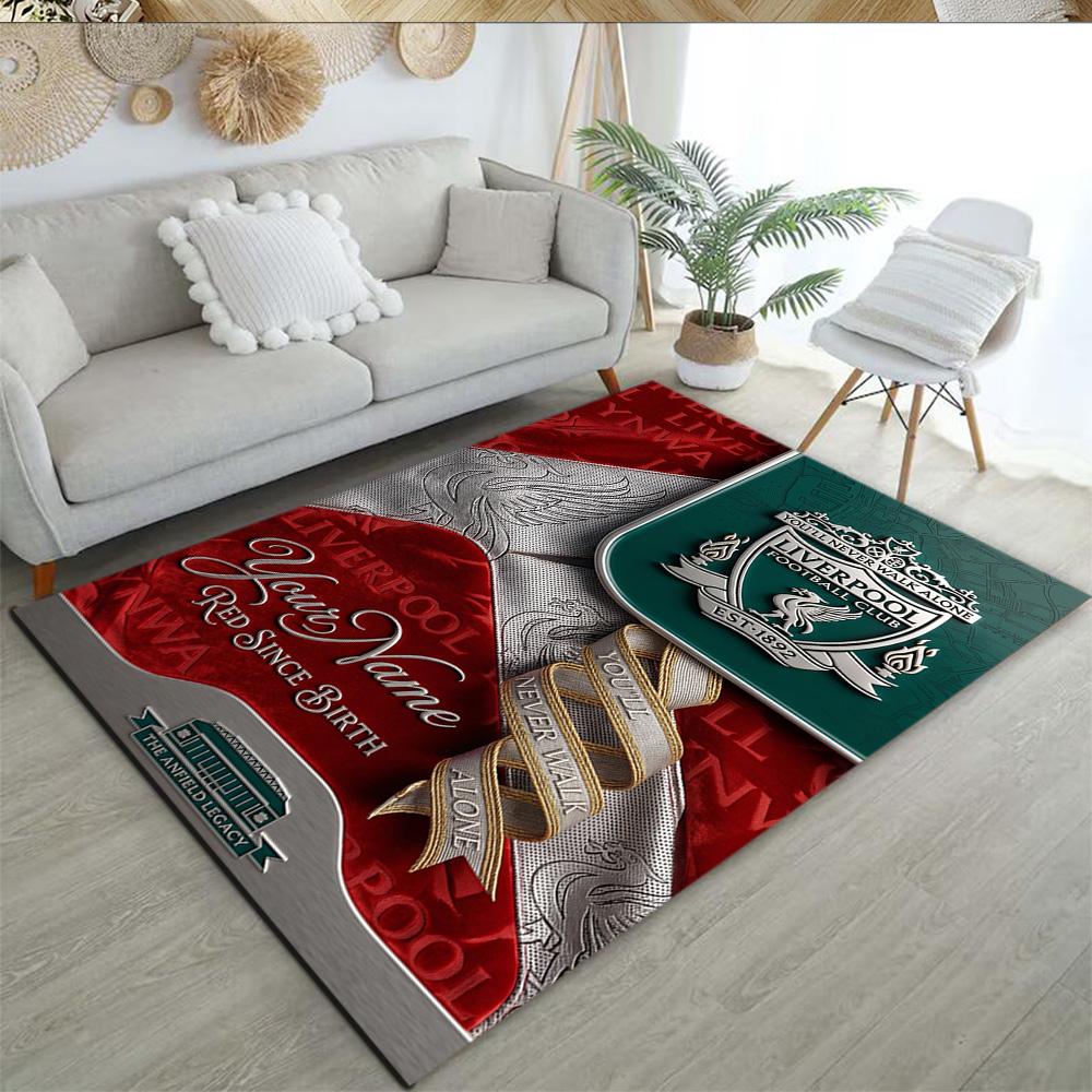 Liverpool Team Personalized Name Carpet Suitable For Entryway Living Rooms Decorate Room Outdoor Antislip Rug Anime Office Decor