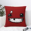 Supermeatboy Logo Super Meat Boy Logo Game Cool Hot New Fresh Red Sexy Smile Pillowcase Cushion Comfort Throw Pillow Cushions