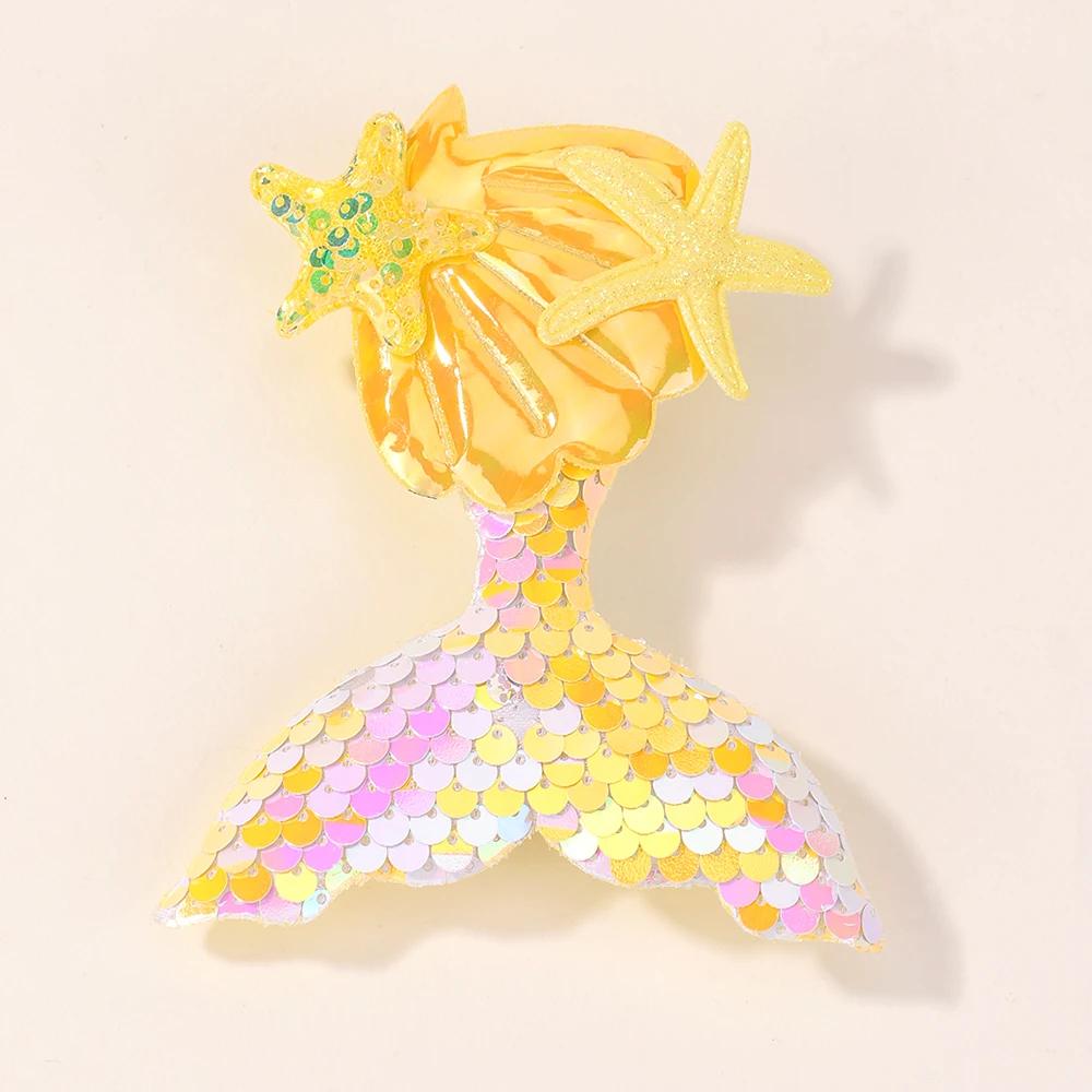 1 шт. Новая заколка для волос в виде хвоста принцессы-русалки для девочек, детская, декоративная, милая, мультяшная, детская, аксессуар для волос