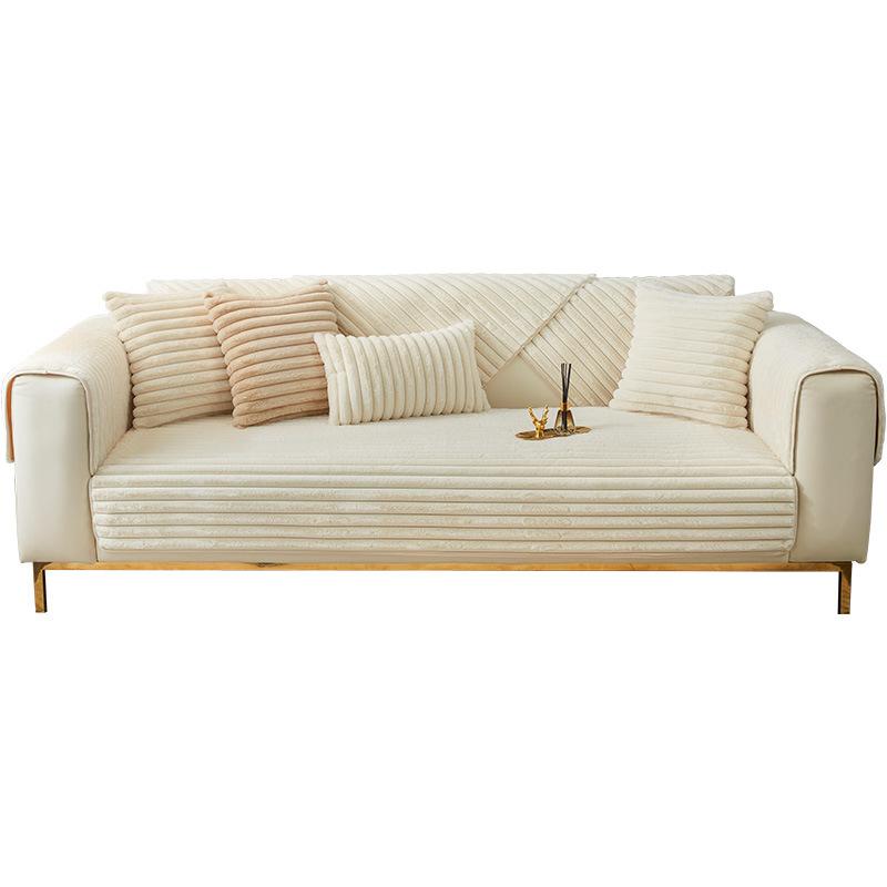 Winter Thickened Rabbit Plush Sofa Cushion Sectional Couch Covers Sofa Slipcover Chaise Lounge Cover for Pets Dog Cat