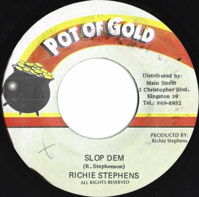 7-дюймовая пластинка RICHIE STEPHENS - Slop Dem NONE Pot Of Gold Ямайка Регги, Ска и Даб Б/у