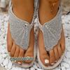 Женская летняя обувь модные сандалии со стразами на плоской подошве для отдыха на пляже дышащие сандалии женские повседневные сандалии с застежкой-молнией