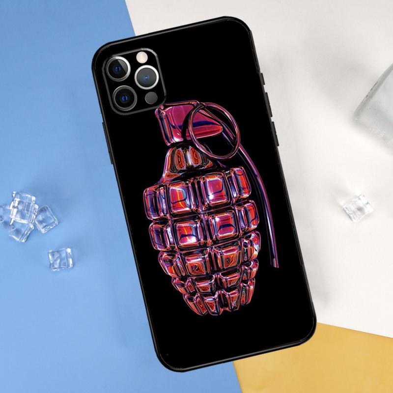 Чехол для телефона с изображением ручной гранаты (оружие) для iPhone 16 Pro 15 Pro 11 13 14 Pro Max 12 Mini XR 16 15 Plus 16e Защитный корпус