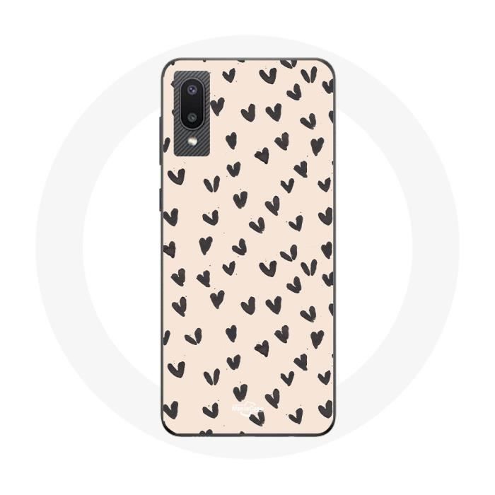 Coque - Samsung - Galaxy A02 - Souple - Abstrait - Coeurs noirs