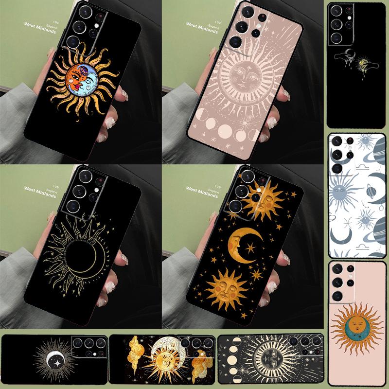 Sun Moon Phone Case For Samsung Galaxy S25 Ultra S9 S10 S20 S21 S22 S23 S24 Plus S24 FE Bumper Cover