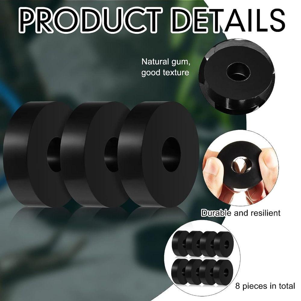 8pcs Black Isolation Pads Rubber Spacers Washers Sturdy Round Washers  Home