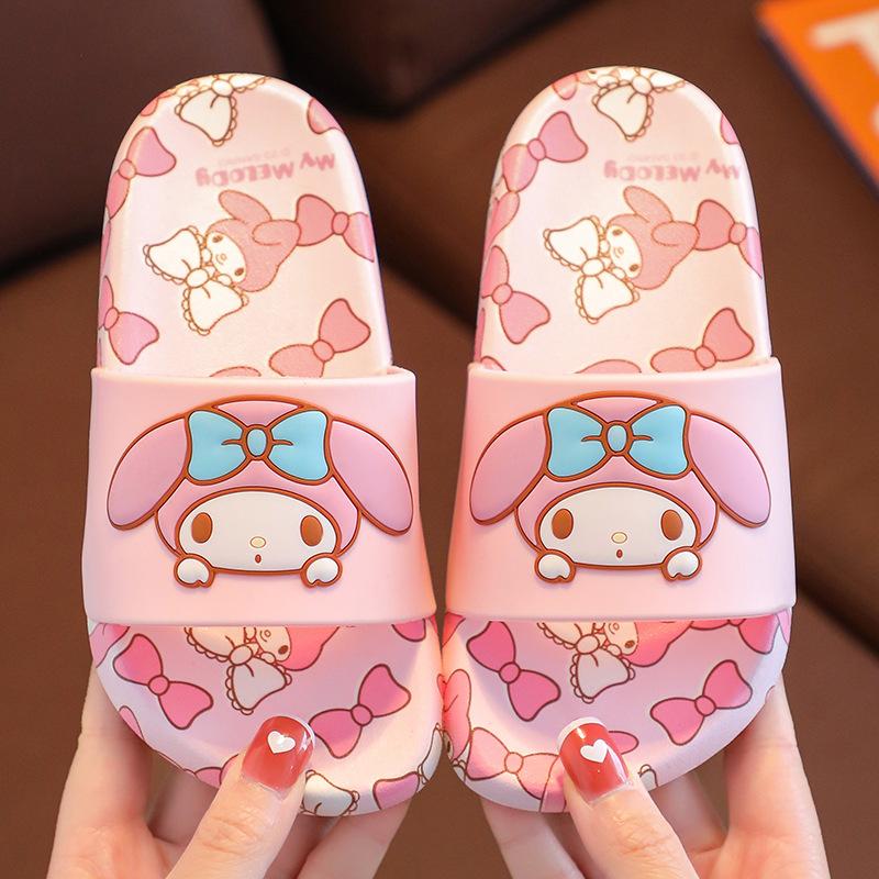 Kuromi children's slippers for girls, summer cartoon soft-soled non-slip baby girls' sandals and slippers
