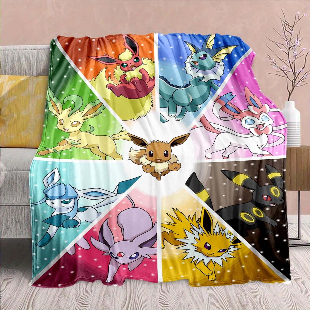 Pokémon Anime Flannel Blanket - Soft Warm Perfect for Sofa, Bedding Camping Travel Office Home Decor -QJY