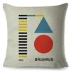 Nordic Polyester Throw Pillow Case for Sofa Minimalist Color Block Double Print Cushion Cover Decor Bauhaus Modern Pillowcase