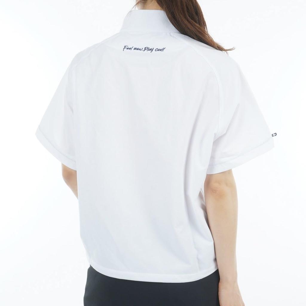 Рубашка с коротким рукавом и высоким воротом, нижнее белье для гольфа S [Pin Apparel] для женщин (Половина молнии/Быстросохнущий) / / 622-5167300 030_Белый