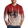 Men's Halloween Print Raglan Dralan Three-quarter Sleeve Casual Top
