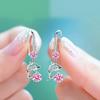 1 Pair Korean Style Hook Earrings Dolphin Design Shiny Rhinestones Drop Earrings Women Mid-length Earrings