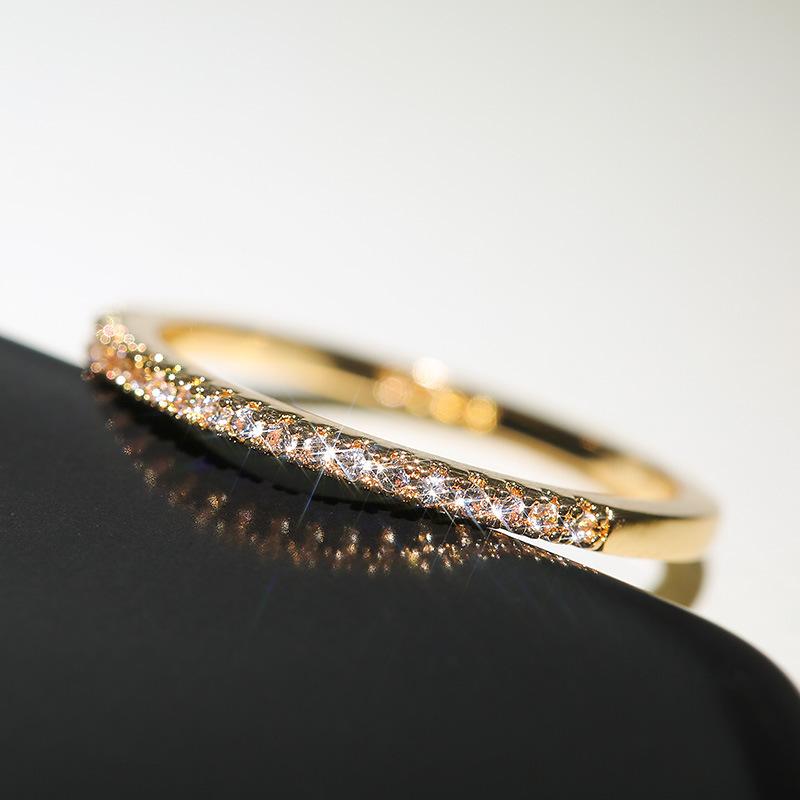 2026 New Arrival Trendy Rose Gold Silver Color Round Fashion Ring for Women Party Gift Jewelry Wholesale R5085A