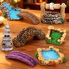 8pcs Resin West Lake Lighthouse Car Ornament Miniature Landscape Decor DIY Interior Gift for Micro Landscape Enthusiasts
