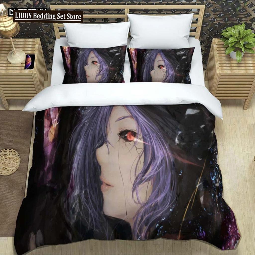 Японская мода Аниме Цифровая печать Полиэстер Комплект постельного белья для мальчиков и девочек, Молодежный комплект постельного белья, Подарок для пары