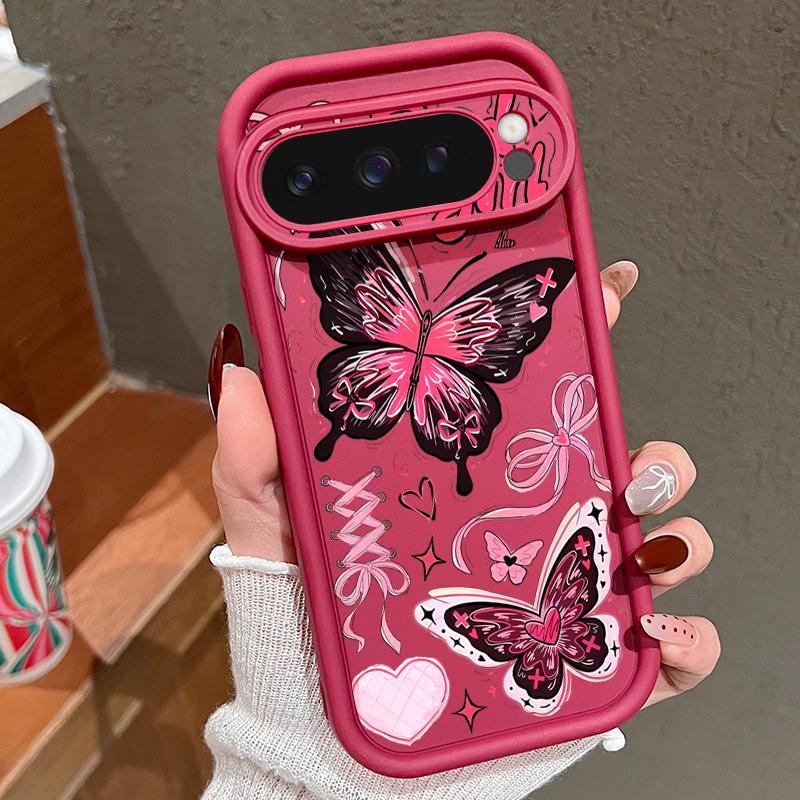 Lucky Bowknots Butterfly Pattern Case For Google Pixel 10 Pro XL Shockproof Bumper Silicone Cover For Pixel 9A 9 8 7 Pro 8A 7A