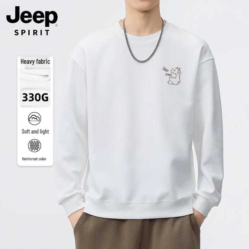 JEEP SPIRIT Men's Casual Printed Long Sleeve Round Neck Sweatshirt
