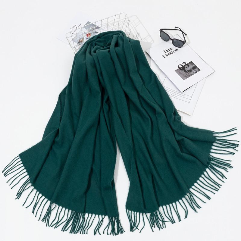 70*200 см осенне-зимний новый женский кашемировый шарф однотонный имитация кашемира шарф толстая вышитая кашемировая шаль