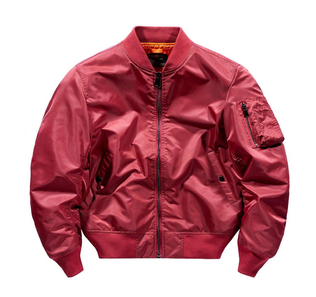 Men's Spring MA-1 Bomber Jacket: Solid Color Motorcycle Outerwear, Plus Size Baseball Collar Flight Suit