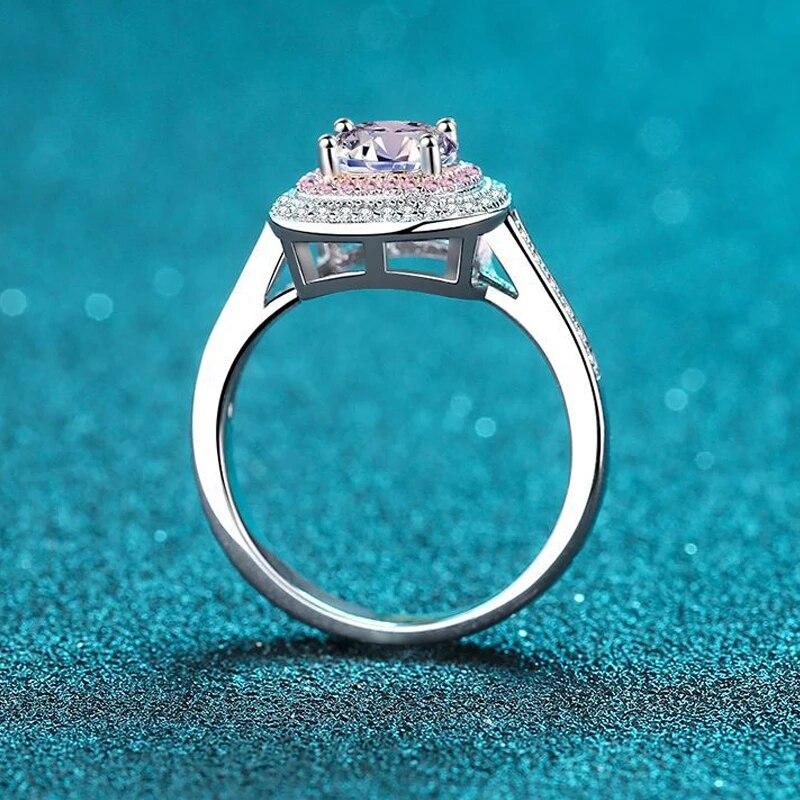 1ct D Цвет 100% настоящий муассанит кольца для женщин квадратное роскошное обручальное кольцо 100% кольца из стерлингового серебра S925 GRA