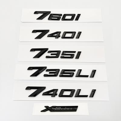 2023 глянцевая черная эмблема Letters735i 740i 760i 735Li XDrive для BMW, новая 7 серия, автомобильное крыло, багажник, задняя наклейка с логотипом автомобиля
