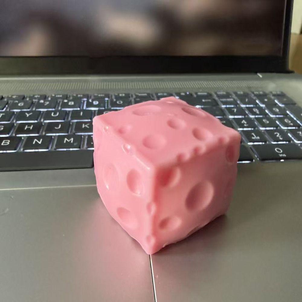 5cm Cheese Squishy Toy Realistic Cheese Stress Ball Slow Rebound Fidget Toy Home Decoration