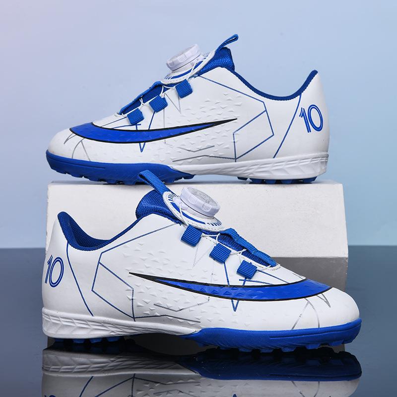 Gradual change sole high top AG football shoes fly weaving seamless process youth football training shoes spot