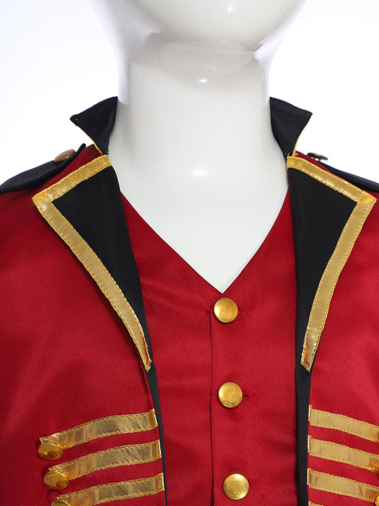 Kids Vintage Medieval Steampunk Tailcoat Long Sleeve Fake Two Piece Tuxedo Victorian Jacket for Dress Up Party Costume