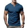 Summer Fashion Men's Casual T-shirt V-neck Fashion Slim Fit Men's Short Sleeved Top